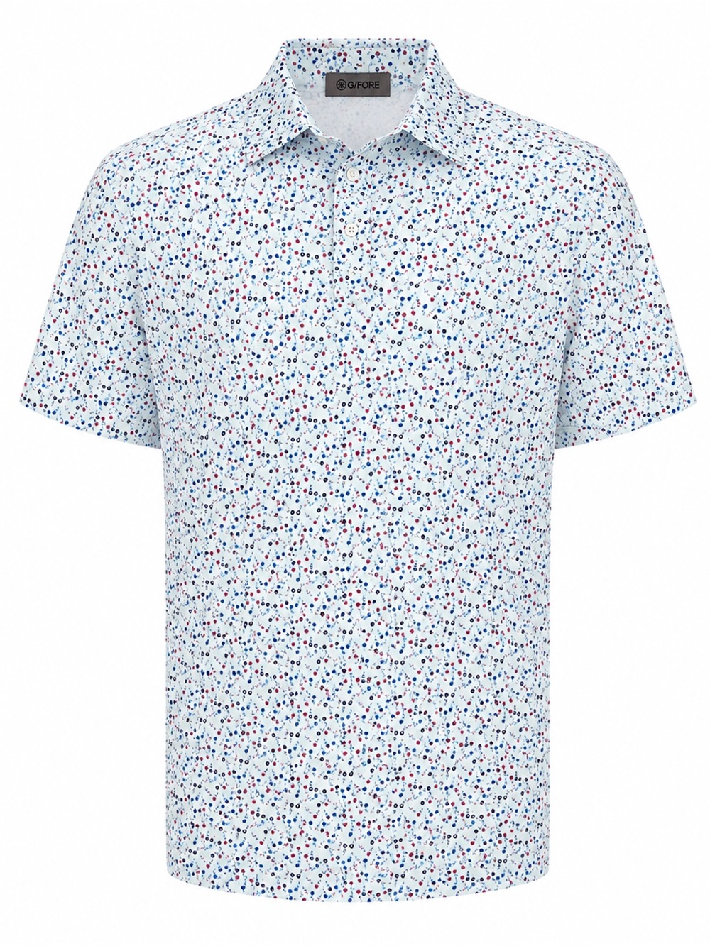 NWT G/FORE Floral Golf Polo Shirt Blue Performance Stretch Size M